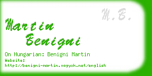 martin benigni business card